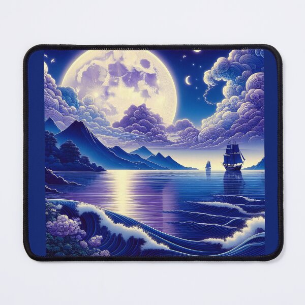 Item preview, "An Ocean Voyage in Blue Purple Moonlight" designed and sold by LittlePaws2.