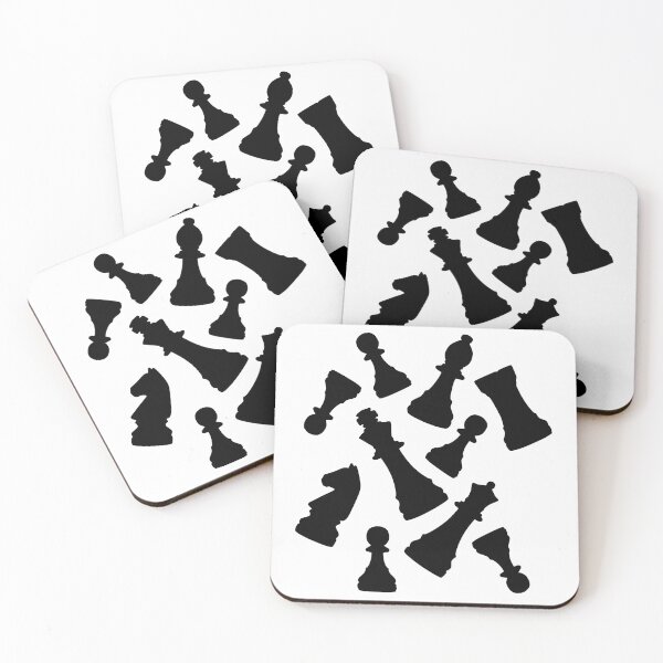 Item preview, Black Chess Pieces Chaos on White designed and sold by Shapes-Mania.