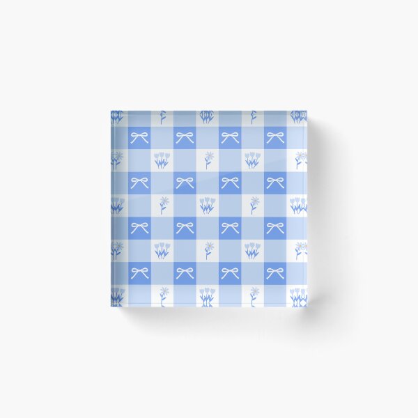 Item preview, Blue Gingham Pattern with Flowers and Bows designed and sold by KelseyNY.