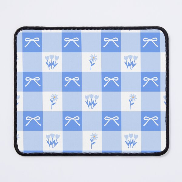 Item preview, Blue Gingham Pattern with Flowers and Bows designed and sold by KelseyNY.