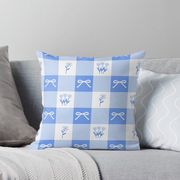 Item preview, Blue Gingham Pattern with Flowers and Bows designed and sold by KelseyNY.