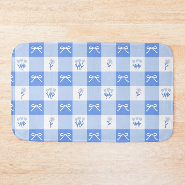 Item preview, Blue Gingham Pattern with Flowers and Bows designed and sold by KelseyNY.