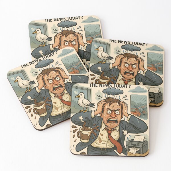 Item preview, Funny Bad Luck Cartoon Print – Satirical Stress Humor Wall Art designed and sold by GempArt.