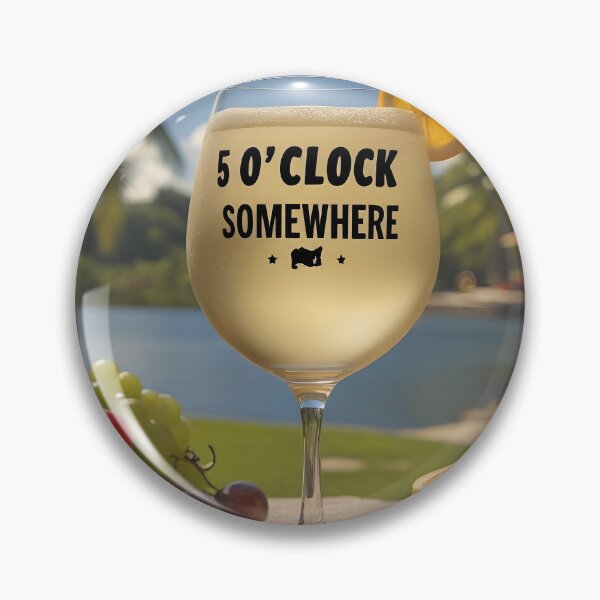 Item preview, It’s 5 O’Clock Somewhere – Tropical Wine Poster, Beach Vacation Wall Art, Home Bar Decor designed and sold by HOLIDAY DREAMING.
