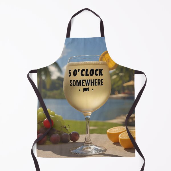 Item preview, It’s 5 O’Clock Somewhere – Tropical Wine Poster, Beach Vacation Wall Art, Home Bar Decor designed and sold by HOLIDAY DREAMING.