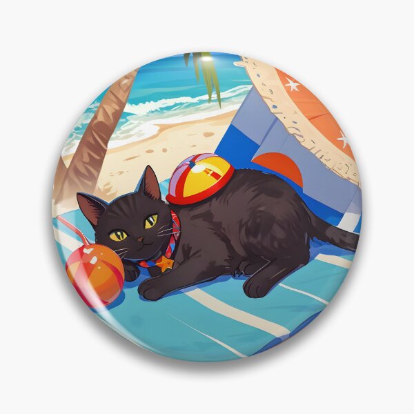 Item preview, Cat on the beach on tropical vacation designed and sold by Ledsor.