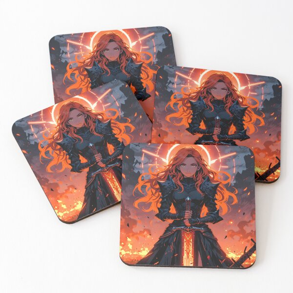 Item preview, Mystical warrior flaming sword red hair designed and sold by Ledsor.