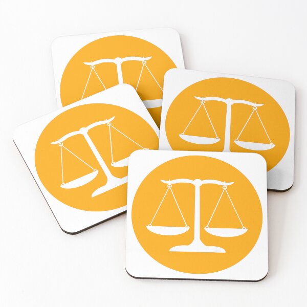 Item preview, Negative Space Scales of Justice – Orange Minimalist Law Art designed and sold by MagicMe-JD.