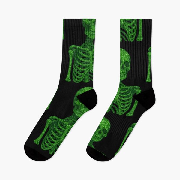 Item preview, Glitter Skeleton – Neon Green Halloween Skull Design designed and sold by BloomOfDesign.