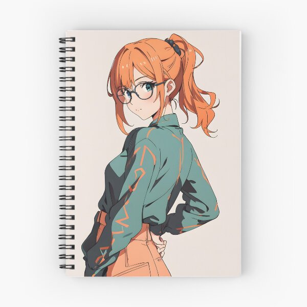 Item preview, Anime girl with glasses and orange hair designed and sold by Ledsor.