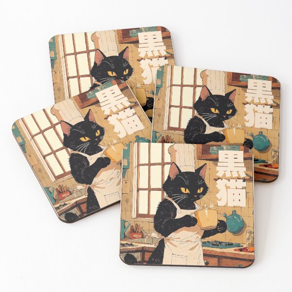 Item preview, Cat with a Cup of Tea Retro Poster designed and sold by VayzStudio.