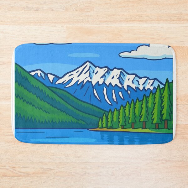Item preview, Stanton Lake Artwork Montana | Glacier National Park Mountain View Illustration designed and sold by ldjcustomdesign.