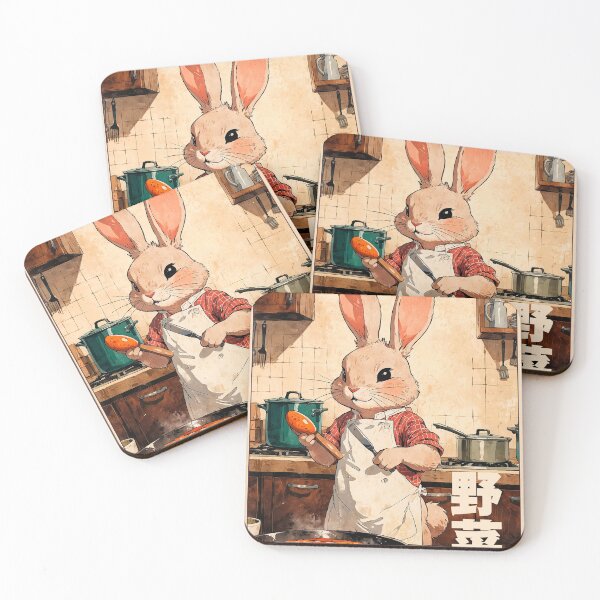 Item preview, Rabbit Making Vegetables Retro Poster designed and sold by VayzStudio.
