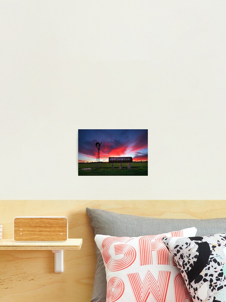 Photographic Print, Windmill Sunrise, Central Victoria, Australia designed and sold by Michael Boniwell