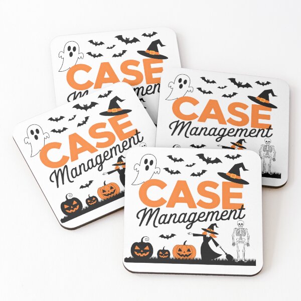 Item preview, Case Management - Halloween - with ghosts, bats, witch, skeleton, and pumpkins designed and sold by Qtique.