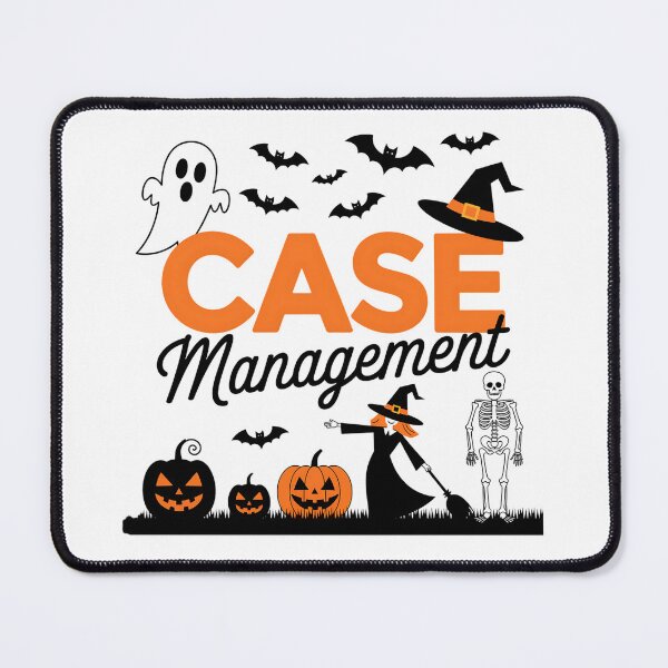Item preview, Case Management - Halloween - with ghosts, bats, witch, skeleton, and pumpkins designed and sold by Qtique.