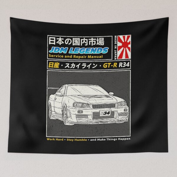 Item preview, R34 GT-R Retro Manual ฺBook Style Artwork designed and sold by JDM Guyvit.