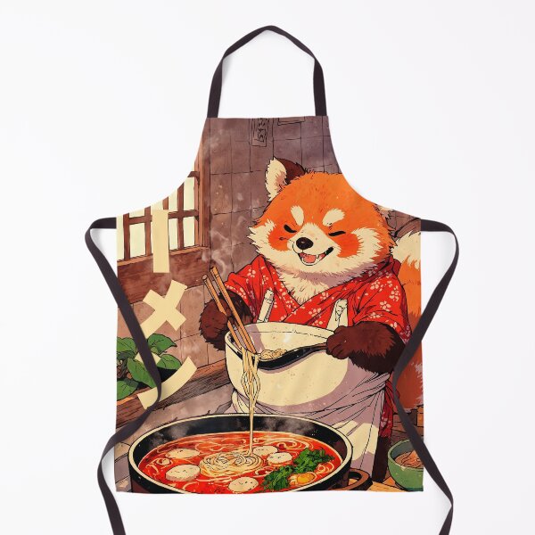 Item preview, Red Panda Cooking Retro Poster designed and sold by VayzStudio.
