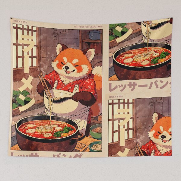 Item preview, Red Panda Cooking Retro Poster designed and sold by VayzStudio.