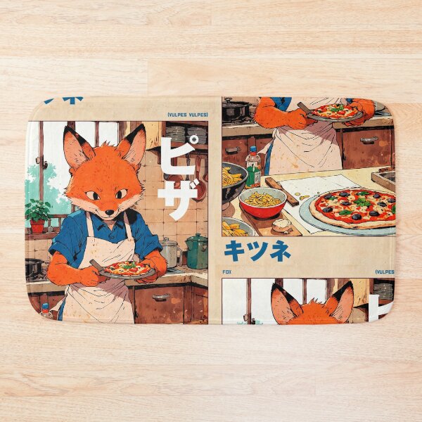 Item preview, Fox Making Pizza Retro Poster designed and sold by VayzStudio.