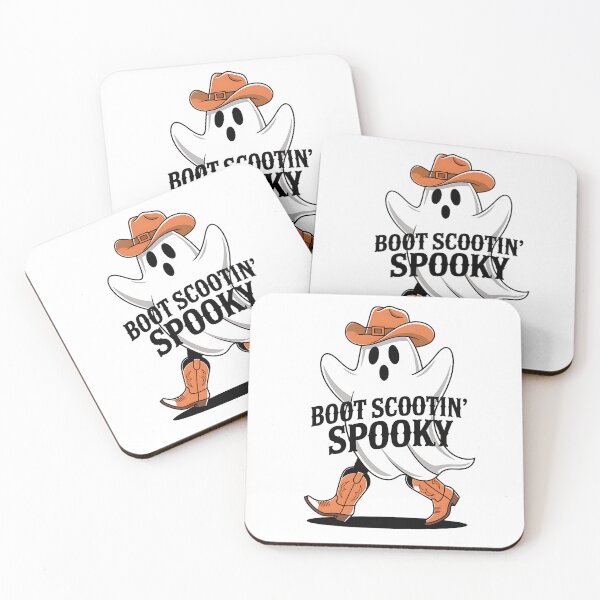 Item preview, Boot Scootin' Spooky - Halloween - ghost with cowboy hat and boots designed and sold by Qtique.