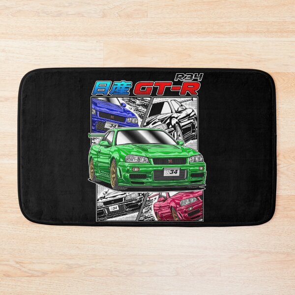 Item preview, R34 GT-R Retro Manga Style Car Art designed and sold by JDM Guyvit.