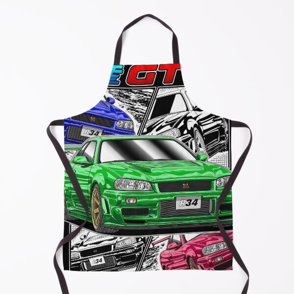 Item preview, R34 GT-R Retro Manga Style Car Art designed and sold by JDM Guyvit.