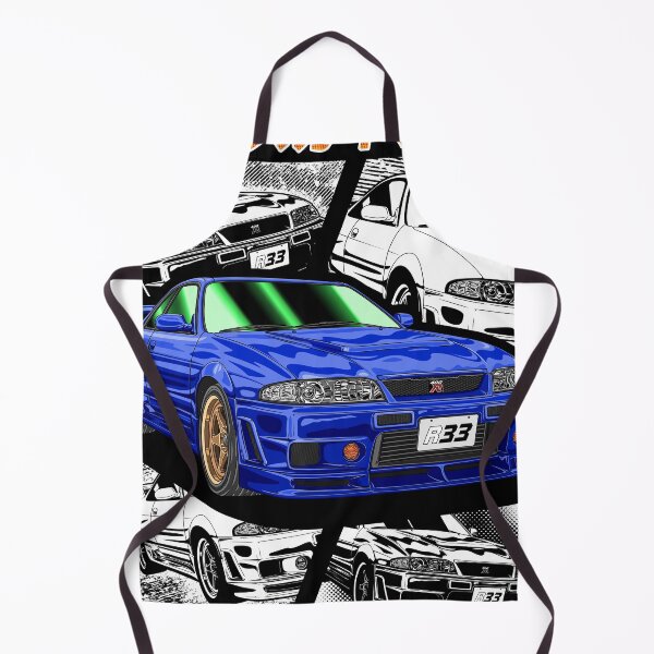 Item preview, Blue R33 GT-R Retro Manga Style Car Art designed and sold by JDM Guyvit.