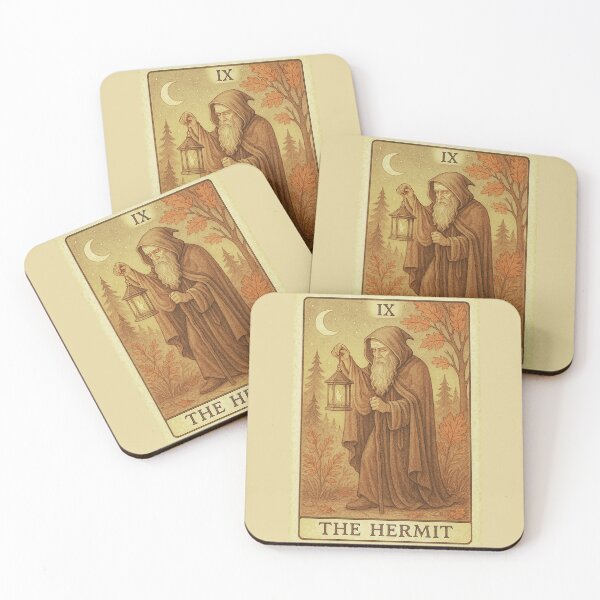 Item preview, The Hermit Tarot Card – Vintage Mystic Illustration designed and sold by WildWood Digital Art.