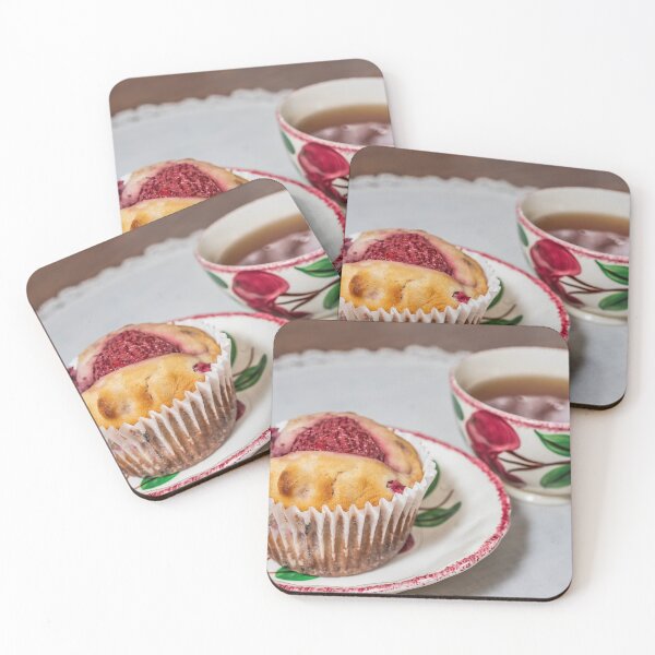 Item preview, Strawberry Rhubarb Muffin and Herbal Tea on Blue Ridge Crabapple Dinnerware designed and sold by LINDA MCKUSICK.