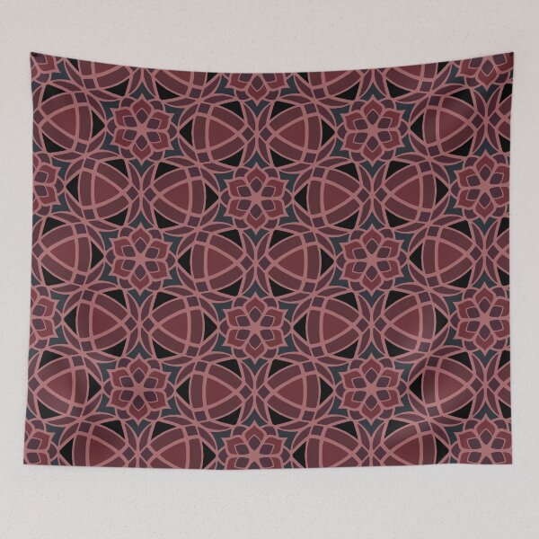 Item preview, Decorative Geometric Flower Pattern - Brick Red designed and sold by Dawn Anthes.