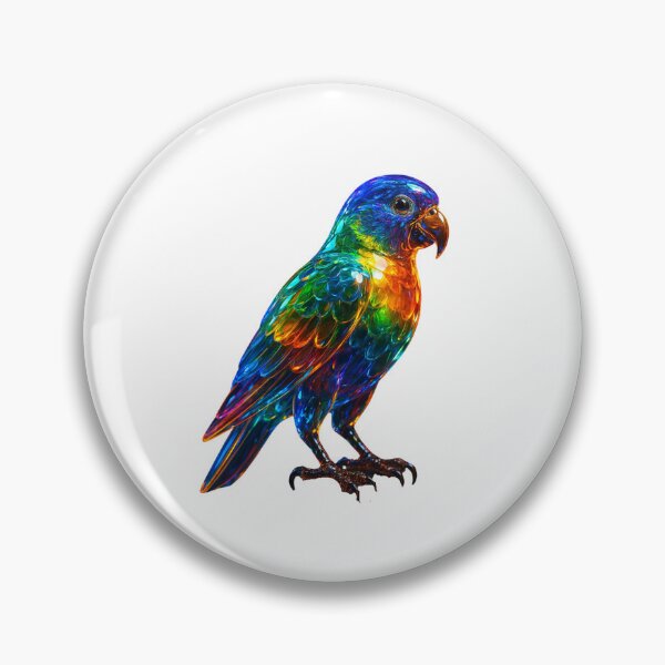 Item preview, Vibrant Rainbow Parrot Art – Colorful Glass Effect Bird designed and sold by GloriousArtSKD.