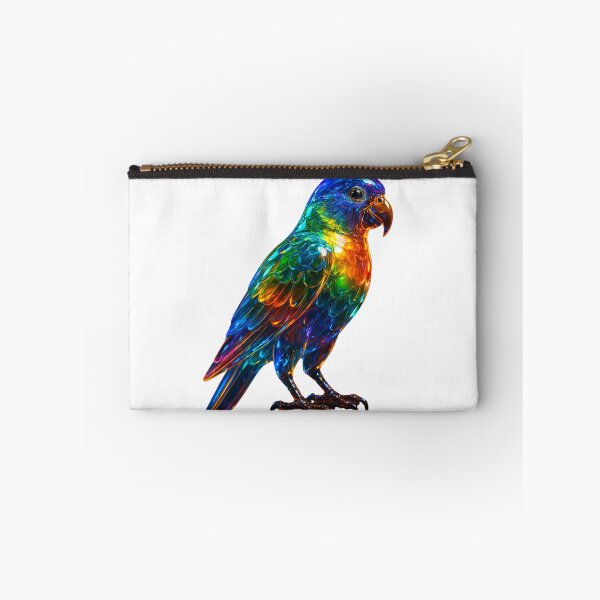 Item preview, Vibrant Rainbow Parrot Art – Colorful Glass Effect Bird designed and sold by GloriousArtSKD.