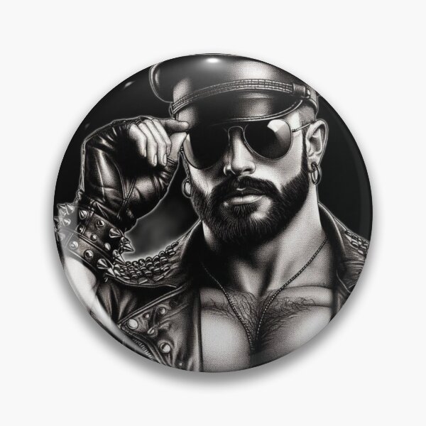 Item preview, Gay Leather Studded Daddy Hunk German Leder Pride Graphic Design designed and sold by ItsAKinkThing.