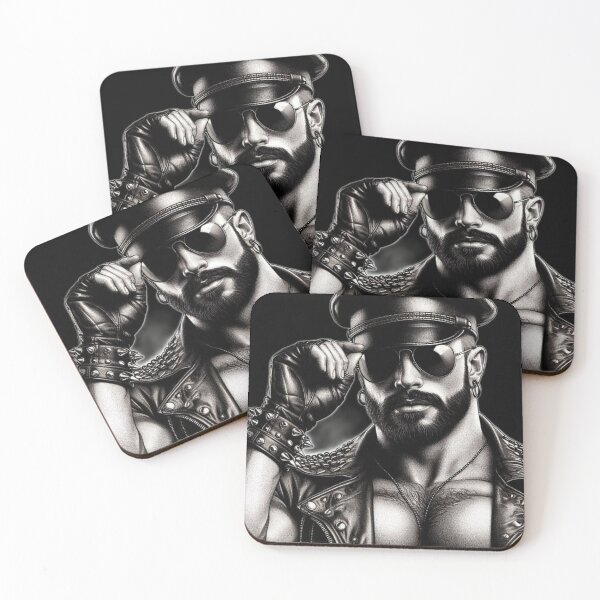Item preview, Gay Leather Studded Daddy Hunk German Leder Pride Graphic Design designed and sold by ItsAKinkThing.