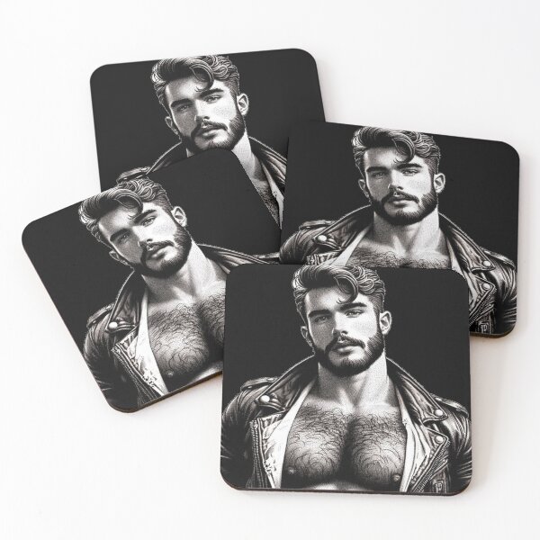 Artikelvorschau, Retro Gay Leder 'Swoon' Berlin Leder Pride Grafikdesign entworfen und verkauft von ItsAKinkThing.