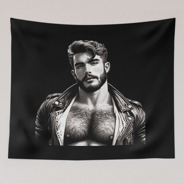 Artikelvorschau, Retro Gay Leder 'Swoon' Berlin Leder Pride Grafikdesign entworfen und verkauft von ItsAKinkThing.