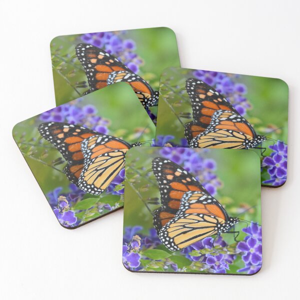 Item preview, Exquisite Endangered Monarch Butterfly Resting on Purple Flowers designed and sold by Yogibear & Rachelle .