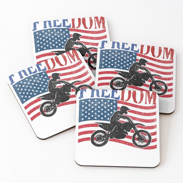 Item preview, Freedom Motocross Dirt Bike Patriotic Rider USA Flag designed and sold by OleOleStore.