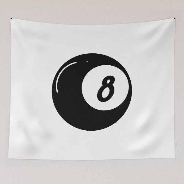 Item preview, A black 8-ball, a crucial ball in pool and billiards, often represents luck or fate. designed and sold by varinthip.