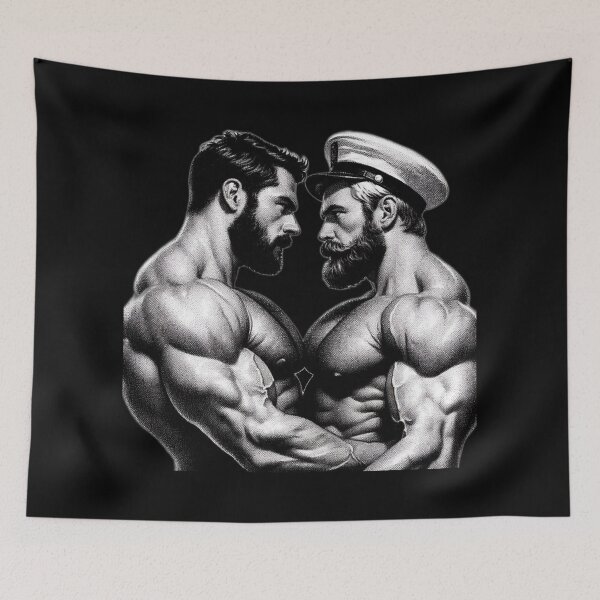 Item preview, 1940s San Francisco Passion Tom of Finland Tribute Gay Pride Graphic Design designed and sold by ItsAKinkThing.
