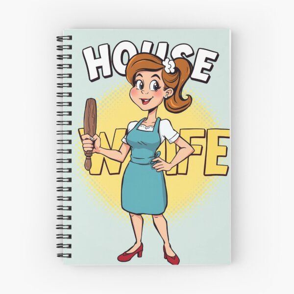 Item preview, Funny Housewife Apron Rolling Pin Design – Retro Artistic "House Wife" Print designed and sold by Tiwtiws.