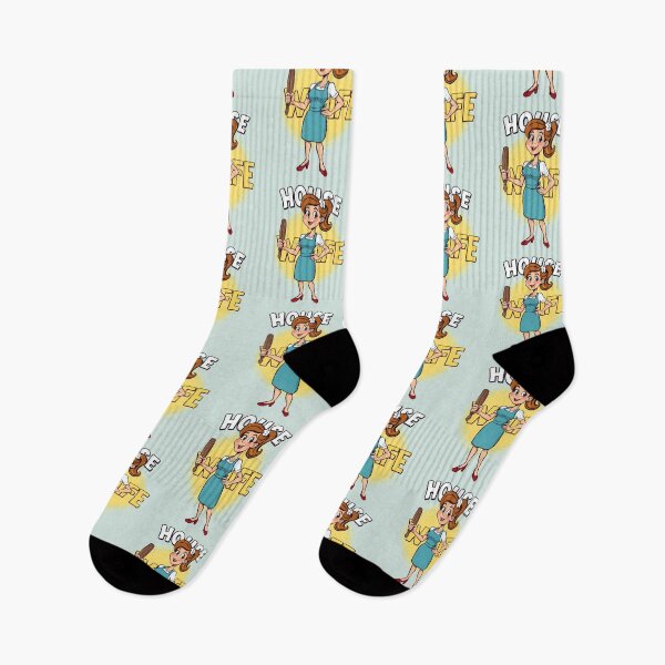 Item preview, Funny Housewife Apron Rolling Pin Design – Retro Artistic "House Wife" Print designed and sold by Tiwtiws.