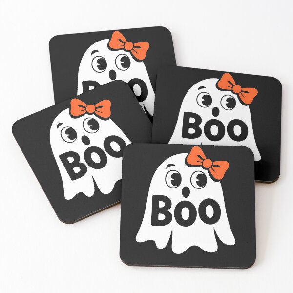 Item preview, Cute Boo Ghost with Orange Bow Halloween Cartoon designed and sold by OleOleStore.