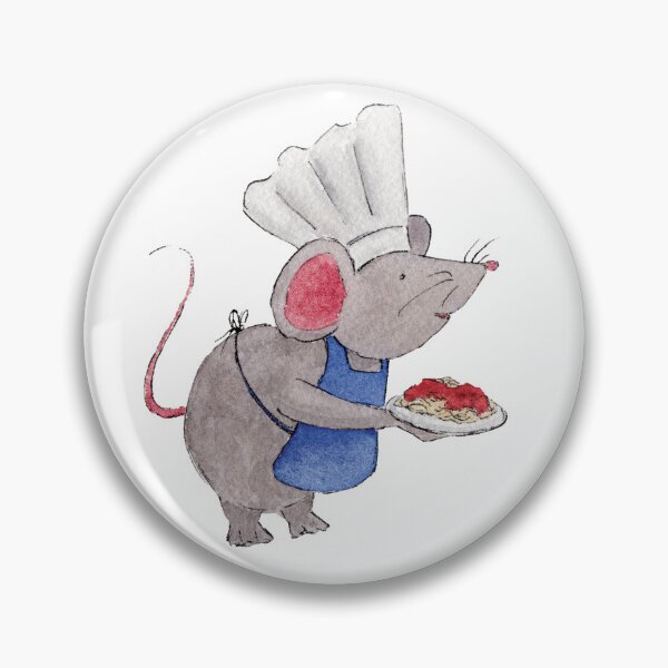 Item preview, Mouse Chef Cooking Spaghetti in Watercolor designed and sold by srsig designs.