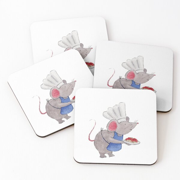 Item preview, Mouse Chef Cooking Spaghetti in Watercolor designed and sold by srsig designs.