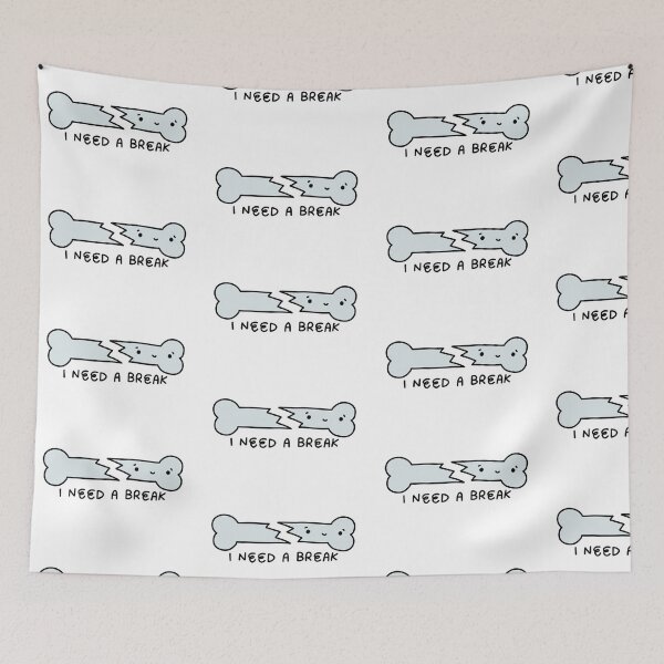 Item preview, I Need a Break – Funny Broken Bone Pun Sticker designed and sold by Doctor Michaela.