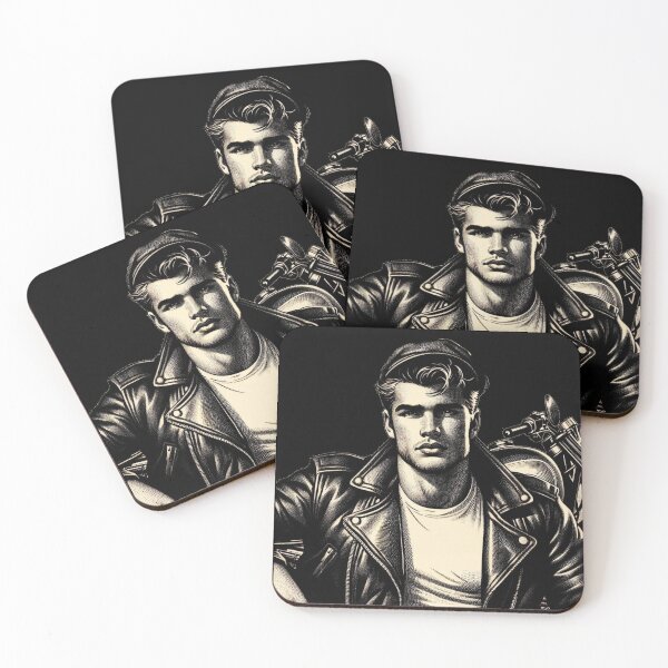 Item preview, Vintage 1940s Gay Leather Biker Series Cool Leder Pride Graphic Design designed and sold by ItsAKinkThing.