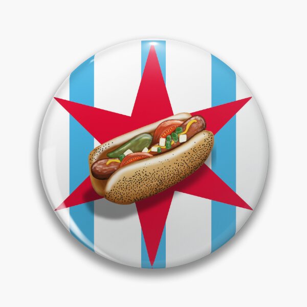 Item preview, Vertical stripe Chi town Flag and hot dog designed and sold by Nanagans.