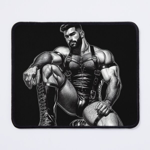 Item preview, Gay Leather Top Man Leder Pride Daddy Tom of Finland Tribute Graphic Design designed and sold by ItsAKinkThing.